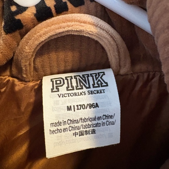 NWOT Victoria’s Secret PINK Rib Velour Crop Puffer Vest - MEDIUM - Picture 3 of 5